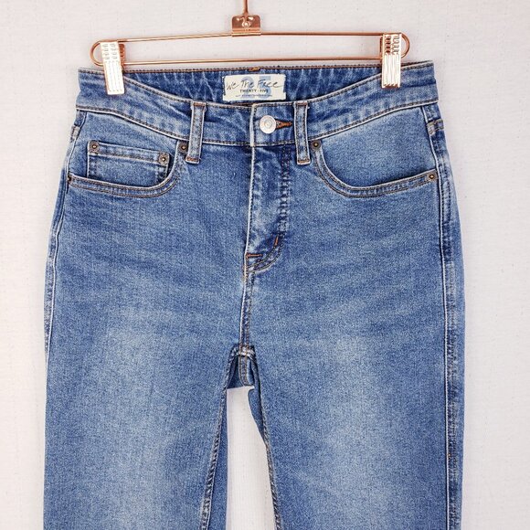 Free People Curvy High-Rise Vintage Straight Jeans We The Free Medium Wash sz 25 - Picture 4 of 15